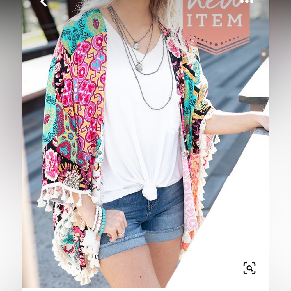 Grace&Lace Patchwork Kimono Tassels L/XL